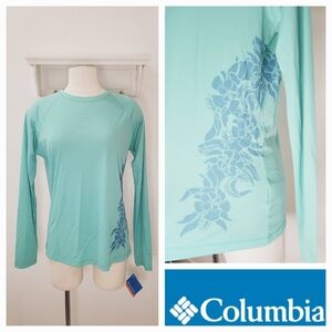 Columbia PFG Long Sleeve Tidal Tee in Sporty Floral Spray Sz L NWT